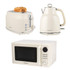 Retro Kettle, 2-Slice Toaster & Microwave Set – Cream