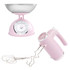Retro Hand Mixer & Mechanical Scale Set - Pink