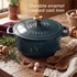 Chester 20cm Cast Iron Casserole Pot - Green | PFAS-Free Coating