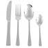 Set of four stainless steel cutlery pieces: knife, fork, tablespoon, teaspoon