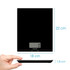 Black digital kitchen scale, Salter brand, shown with dimensions 22 x 18 x 1.8 cm.