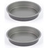 Set of 2 round non-stick cake tins, grey, shown from above.