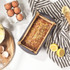 Grey non-stick loaf tin, side view, suitable for baking bread or cakes.