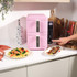 Pink dual basket air fryer with digital display, shown from top angle
