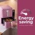 Pink dual-drawer air fryer with both drawers open, suitable for kitchen appliances listing