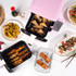 Pink dual-drawer air fryer with both drawers open, suitable for kitchen appliances listing