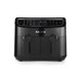 Black Salter dual air fryer with digital touch controls, two baskets, viewed from the front