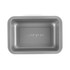 Grey non-stick loaf tin, rectangular, viewed from above