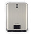 Silver digital kitchen scale with Salter logo, flat design, top-down view.