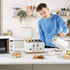 Toronto Kettle, 2-Slice Toaster, Mug Tree & Kitchen Roll Holder - White