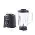 Black Salter blender pouring berry smoothie into glass jar in kitchen