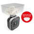 Mechanical kitchen scale with clear bowl of flour, black dial, and dishwasher safe bowl included.