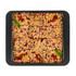 Tray of redcurrant crumble cake, cut into squares, topped with currants and mint.