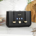 Alchemy Kettle, 4 - Slice Toaster & Canister Set - Black/Gold