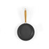 Non-stick frying pan with gold handle, top view