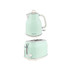 Mint green kettle and toaster set, modern style, shown on white background