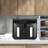 Salter dual drawer air fryer and grey double oven on kitchen worktop
