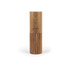 Acacia wood salt or pepper mill with vertical groove detail, shown upright