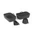 Set of two grey silicone collapsible roasting trays and matching oven mitts