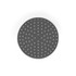 Grey silicone round sink strainer with perforated holes, top view