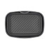Grey plastic roasting tray with raised diagonal lines, shown from above
