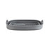 Grey silicone draining tray with raised grid and handles, shown from front.