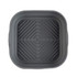 Grey square silicone air fryer basket insert with raised pattern, top view