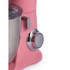 Pink stand mixer, close-up of control dial and mixing bowl