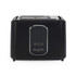Black 2-slice Salter toaster with digital display, shown from front for product listing
