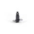 Black plastic paddle blade attachment for food processor, shown on white background