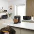 Black and wood effect stand mixer on kitchen counter in modern UK home