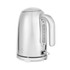 Chrome electric kettle with water level indicator, side angle