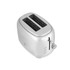 Chrome two-slice toaster with side controls, shown from above