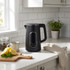 Black electric kettle on kitchen worktop