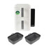 White dual air fryer with two grey grill trays, PFAS free sticker on drawer