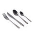 Four-piece black stainless steel cutlery set: fork, knife, tablespoon, teaspoon