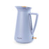 Salter 1.7L electric kettle in pastel blue with wooden accents, shown side view