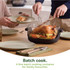 Banner showing Salter air fryer with roast chicken, highlighting PFAS-free, dishwasher safe containers.
