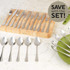 Set of four stainless steel cutlery pieces: knife, fork, tablespoon, teaspoon