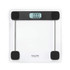 Digital glass bathroom scale with large LCD display, shows 0.00kg, Salter branding