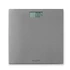 Silver digital bathroom scale with display showing 0.0kg, square design