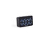 Black digital kitchen timer with large blue LED display, angled view
