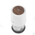 Food chopper with white body, wood-effect turbo button, clear container