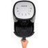 Black digital air fryer with touchscreen controls, basket filled with cooked chips