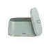 Sage green ribbed bread bin with lid, Salter logo on front