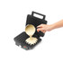 Waffle maker with hand pouring batter for cooking demonstration