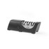 Electric black knife sharpener with three sharpening slots on white background
