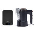 Black kitchen scale and hand mixer set