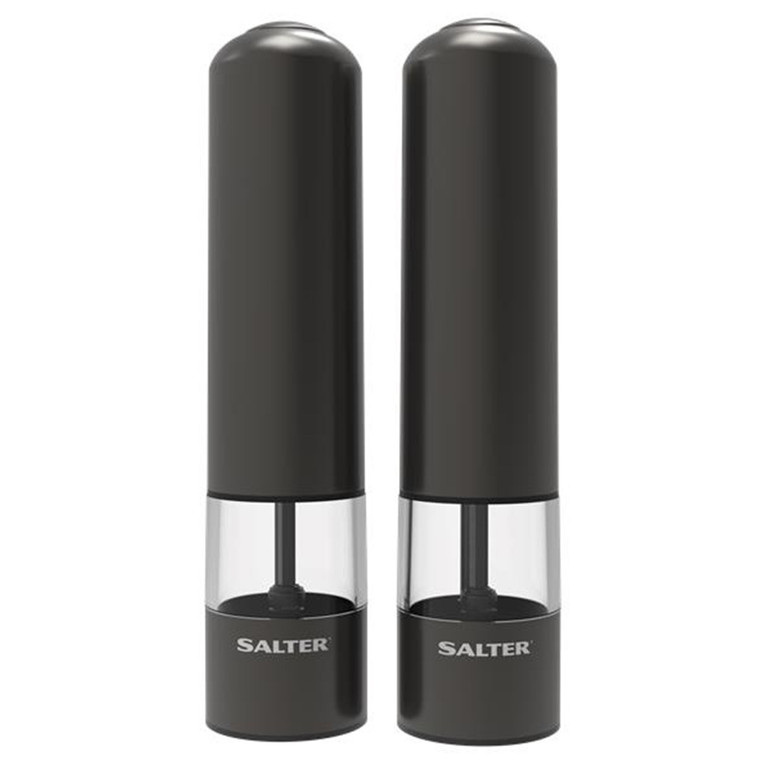Rechargeable Salt and Pepper Mills with USB Cable, Gunmetal