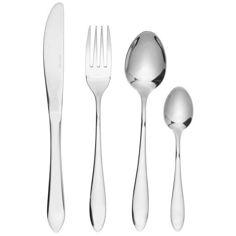 Harrogate 64-Piece Cutlery Set – 18/0 Stainless Steel, Service for 16 Salter COMBO-8814 5054061541182 